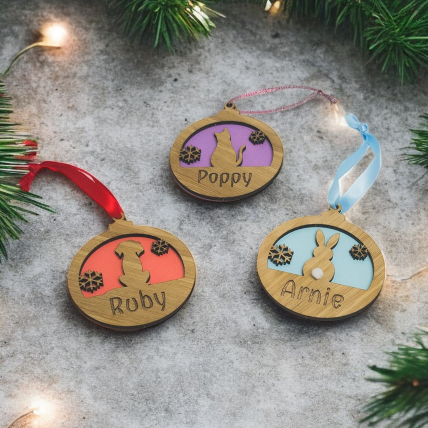 Pet Christmas Bauble | Bunny | Cat | Dog | Personalised Bauble | Christmas Tree