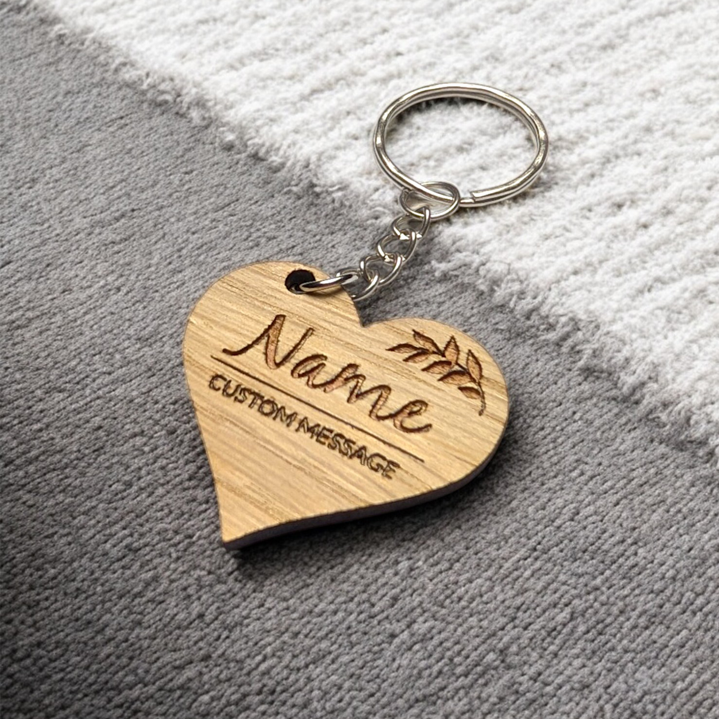 Heart Keyring | Floral Design | Custom Name & Message | Personalised Gift | Present