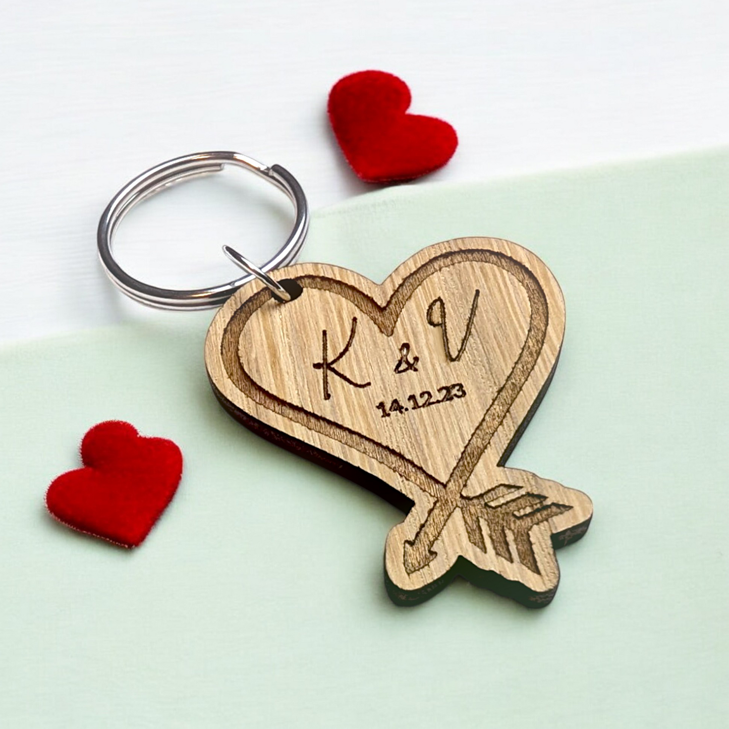 Valentines Heart Arrow Keyring | Couples Keyrings | Valentines Day