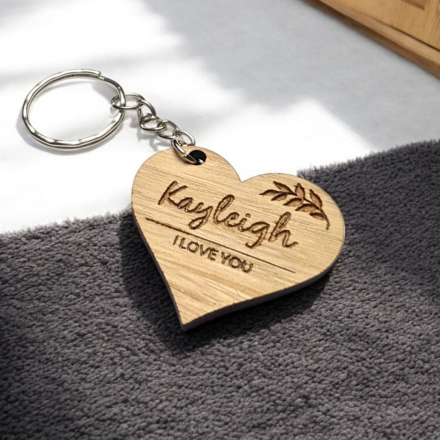 Heart Keyring | Floral Design | Custom Name & Message | Personalised Gift | Present