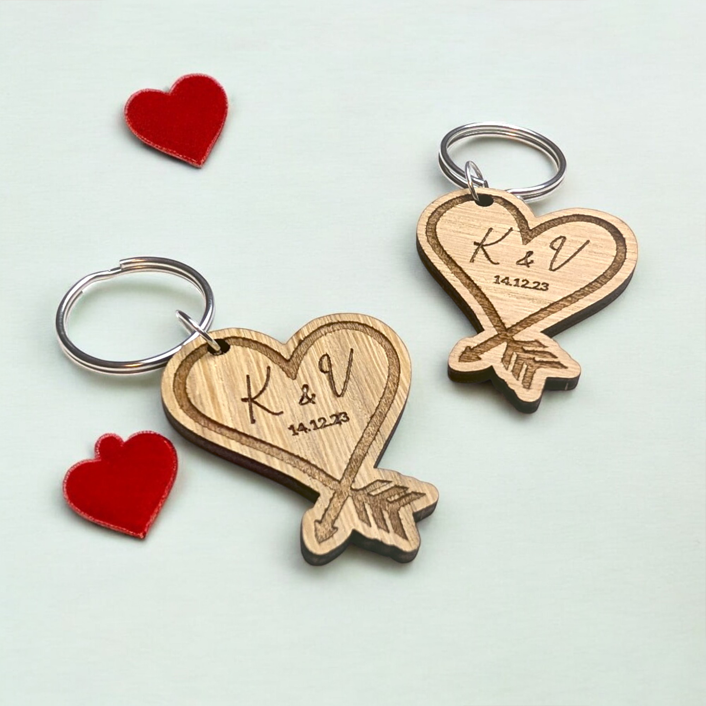 Valentines Heart Arrow Keyring | Couples Keyrings | Valentines Day