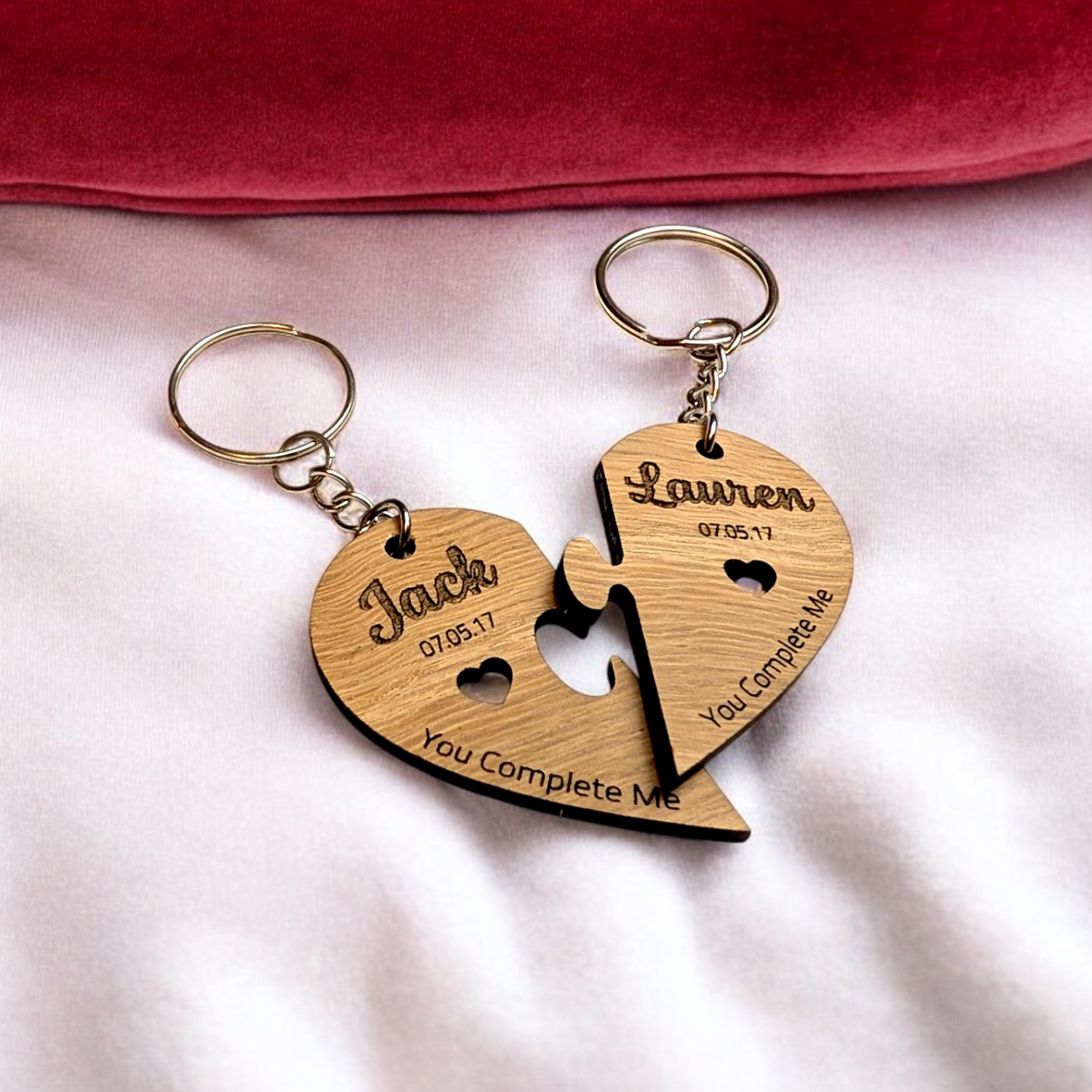 Valentines Personalised Gift | Half Heart Puzzle Keyring | Gift | Love | Present