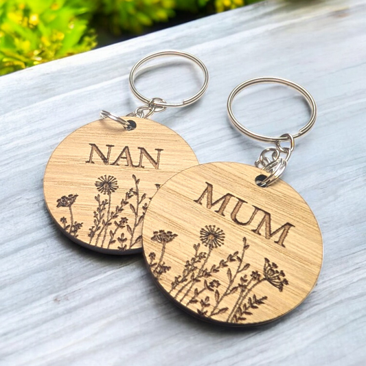 Mothers Day Gift | Personalised Keyring | Floral Keyring | Keepsake | Key Accessories