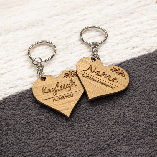 Heart Keyring | Floral Design | Custom Name & Message | Personalised Gift | Present