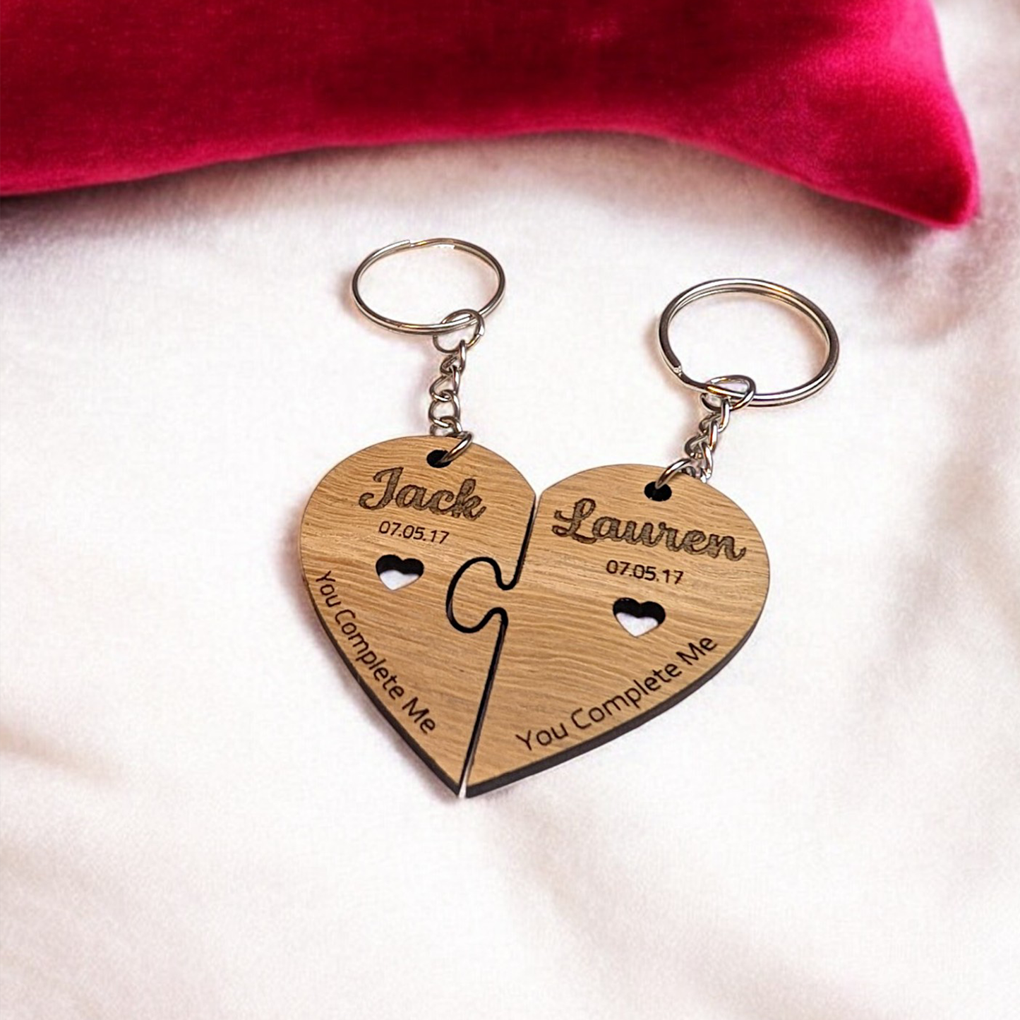 Valentines Personalised Gift | Half Heart Puzzle Keyring | Gift | Love | Present