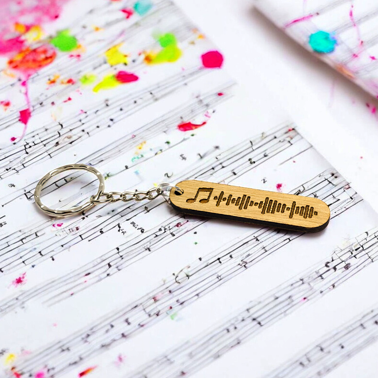 Music Note Keyring | Spotify Code | Personalised Gift | Present