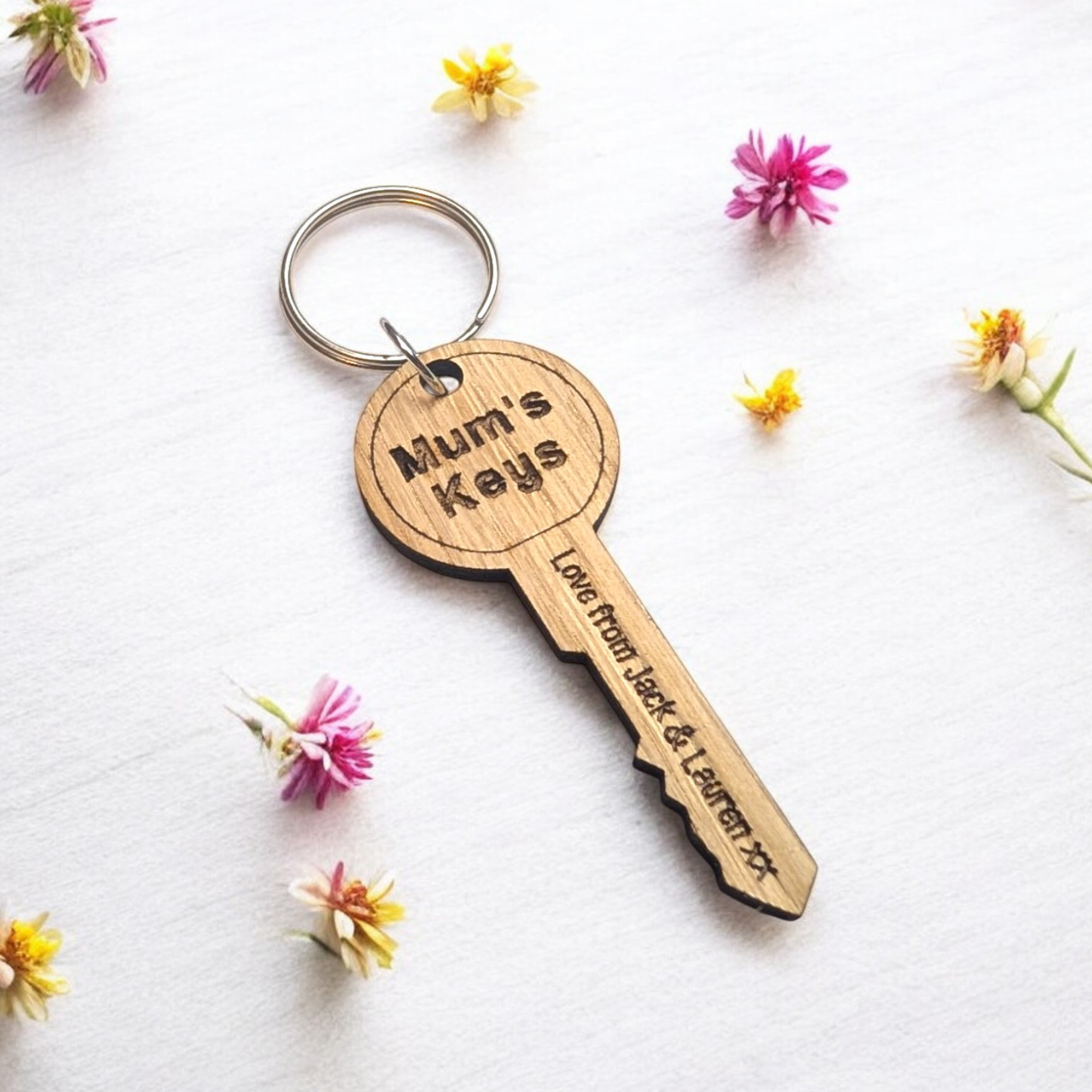 Mothers Day Gift | Personalised Keyring | Key-Shaped Keyring | Keepsake | Key Accessories