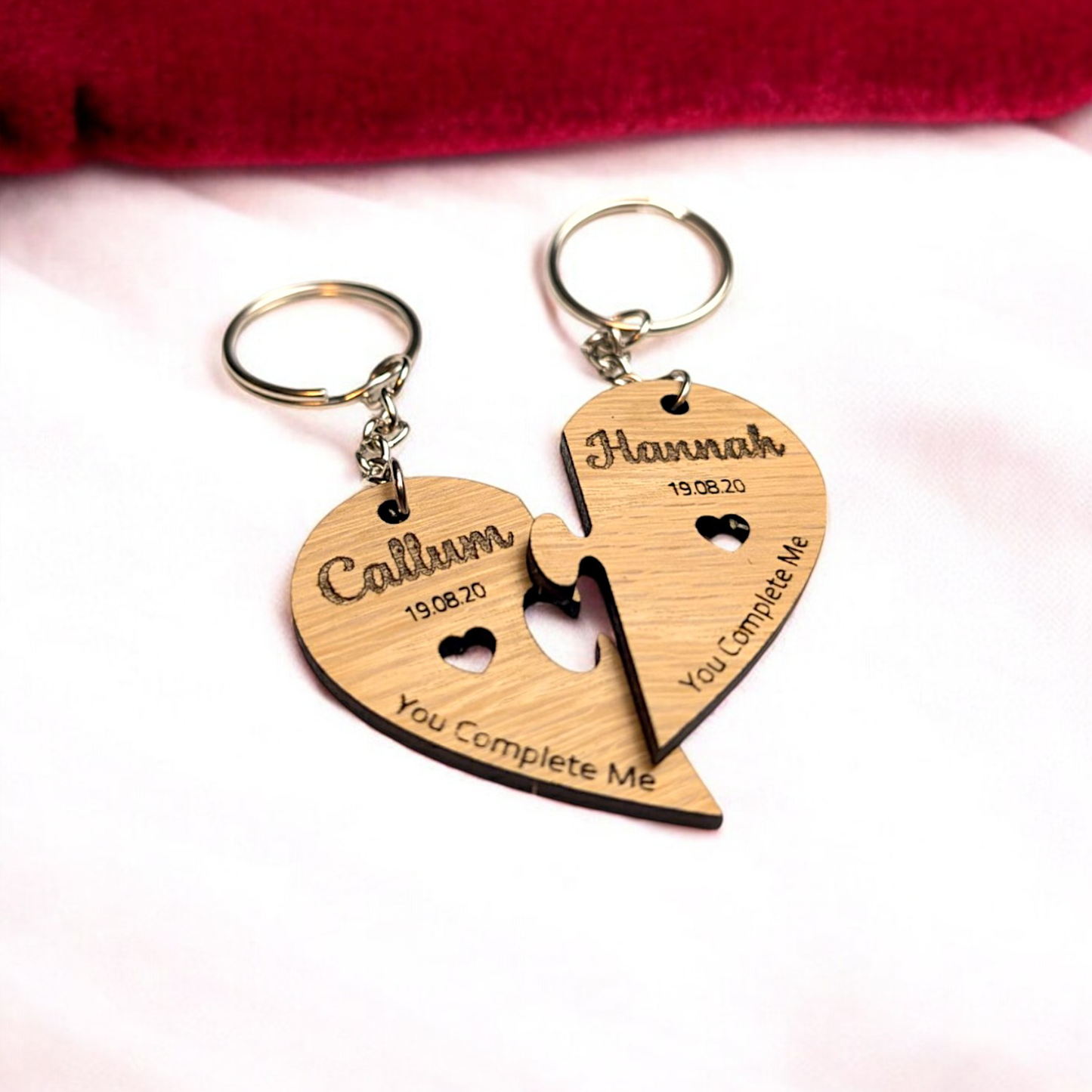 Valentines Personalised Gift | Half Heart Puzzle Keyring | Gift | Love | Present